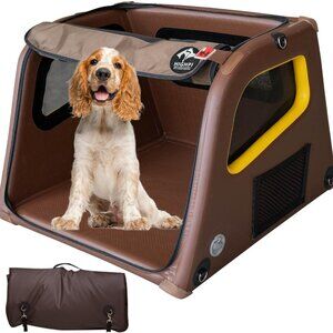 Portable Soft Dog Crate-HIGHPI Inflatable Travel Crate for Medium Dogs